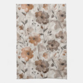 Braun Orange Creme Blumen Geschirrtuch (Vertikal)