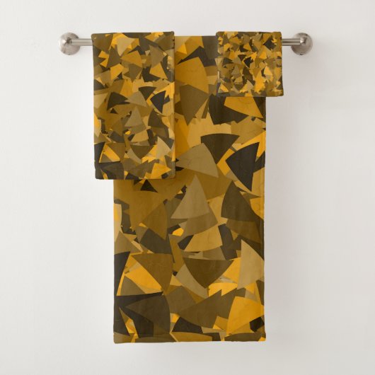 Braun Orange Dreieck-Muster Badhandtuch Set (Insitu)