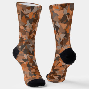 Braun Orange Dreieckmuster Socken