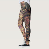 Braun, orange, goldfarbene Rose Leggings (Links)