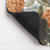 Braun Orange Schwarz Creme Blumen Mousepad (Ecke)