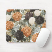 Braun Orange Schwarz Creme Blumen Mousepad (Mit Mouse)