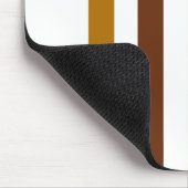 Braun Orange Vertikale Streifen Monogramm Mousepad (Ecke)