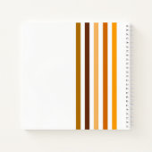 Braun Orange Vertikale Streifen Monogramm Notizblock (Rückseite)