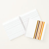 Braun Orange Vertikale Streifen Monogramm Notizblock (Innenseite)