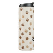 Braun Paw Muster Thermal Tumbler Thermosbecher (Nach links gedreht)