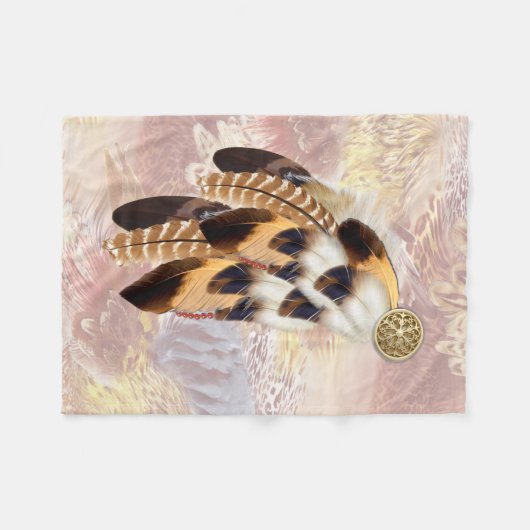 Braun Pelican oder Hawk Federn Trauzeuge Geschenk  Fleecedecke (Vorderseite (Horizontal))
