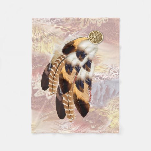 Braun Pelican oder Hawk Federn Trauzeuge Geschenk Fleecedecke (Vorderseite)