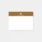 Braun personalisierter Name Buchstabe Monogramm Post-it Klebezettel (Vorderseite)