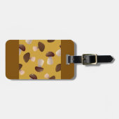 Braun-Pilzmuster auf Mustard Yellow Gepäckanhänger (Vorderseite horizontal)