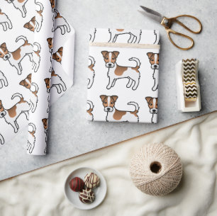 Braun-rauhhaariger Jack-Russell-Terrier-Hund als M Geschenkpapier