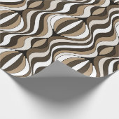 Braun Retro Wellig Geschenkpapier (Ecke)