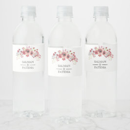 Braun-Rosa-Blumenzehen Wasserflaschenetikett