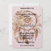 Braun Rosa Blütenrosa Traumwelt Geburtstag Einladung (Vorderseite)