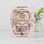 Braun Rosa Blütenrosa Traumwelt Geburtstag Einladung (Stehend Vorderseite)