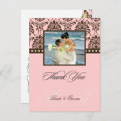 Braun + rosa Damaskus Danke Foto Postkarten. Postkarte (Vorne/Hinten)