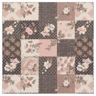 Braun-Rosa-Landhaus-Quilt im Vintage-Stil Stoff