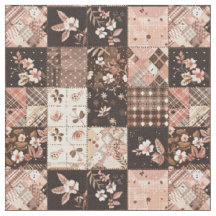 Braun-Rosa-Landhaus-Quilt im Vintage-Stil