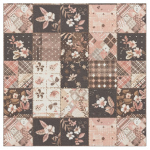 Braun-Rosa-Landhaus-Quilt im Vintage-Stil Stoff