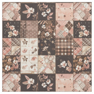 Braun-Rosa-Landhaus-Quilt im Vintage-Stil Stoff
