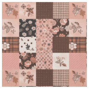 Braun-Rosa-Landhaus-Quilt im Vintage-Stil Stoff