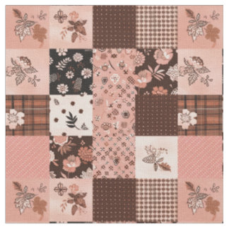 Braun-Rosa-Landhaus-Quilt im Vintage-Stil Stoff
