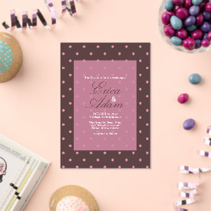 Braun-Rosa-Polka-Tupfen-Muster Boho Polka-Hochzeit Acryleinladungen