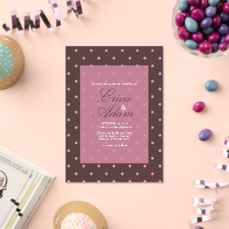 Braun-Rosa-Polka-Tupfen-Muster Boho Polka-Hochzeit Acryleinladungen