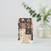 Braun Rosa Quilt Patchwork Handmade Kleidung Visitenkarte (Stehend Vorderseite)