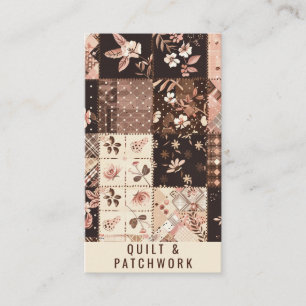 Braun Rosa Quilt Patchwork Handmade Kleidung  Visitenkarte