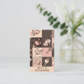 Braun Rosa Quilt Patchwork Handmade Kleidung  Visitenkarte (Stehend Vorderseite)