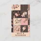Braun Rosa Quilt Patchwork Handmade Kleidung  Visitenkarte (Vorderseite)