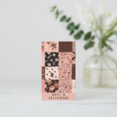 Braun Rosa Quilt Patchwork Handmade Kleidung Visitenkarte (Stehend Vorderseite)