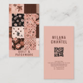Braun Rosa Quilt Patchwork Handmade Kleidung Visitenkarte (Vorne/Hinten)