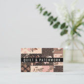 Braun Rosa Quilt Patchwork Handmade Kleidung Visitenkarte (Stehend Vorderseite)