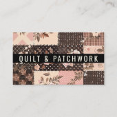 Braun Rosa Quilt Patchwork Handmade Kleidung Visitenkarte (Vorderseite)