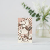 Braun Rosa Quilt Patchwork Handmade Kleidung Visitenkarte (Stehend Vorderseite)