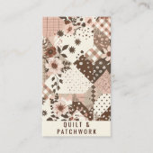 Braun Rosa Quilt Patchwork Handmade Kleidung Visitenkarte (Vorderseite)