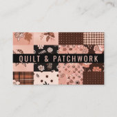 Braun Rosa Quilt Patchwork Handmade Kleidung  Visitenkarte (Vorderseite)