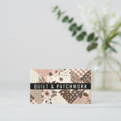 Braun Rosa Quilt Patchwork Handmade Kleidung Visitenkarte (Stehend Vorderseite)