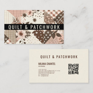 Braun Rosa Quilt Patchwork Handmade Kleidung  Visitenkarte