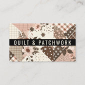 Braun Rosa Quilt Patchwork Handmade Kleidung Visitenkarte (Vorderseite)