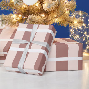 Braun Rosa Streifen Muster Geschenkpapier