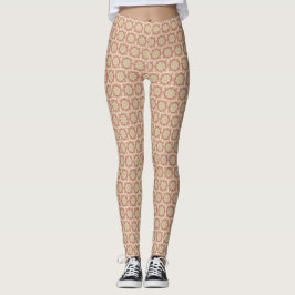 Braun, rosa, Tan Mandala Design Print Leggings