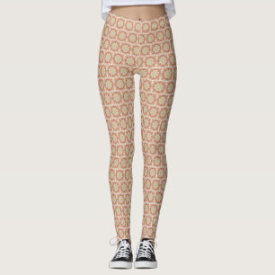 Braun, rosa, Tan Mandala Design Print Leggings
