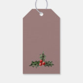 Braun Rose Gold Rot Grün Frohe Weihnachtsfolien Geschenkanhänger (Rückseite)