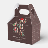 Braun Rose Gold Rot Grün Frohe Weihnachtsfolien Geschenkschachtel (Rückseite)