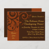 Braun, Rost Reverse Swirl Feiertag Einladungen (Vorne/Hinten)