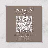 Braun | RSVP QR Code für Hochzeiten Begleitkarte (Vorderseite)