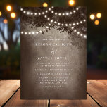 Braun Rustic Dreamy Tree String Lights Hochzeit Einladung<br><div class="desc">Erleben Sie mit dieser Braun Rustic Dreamy Tree String Lights Wedding Einladung ein zauberhaftes Ambiente für Ihren besonderen Tag. Mit zauberhaften Lichtern, die über einen rustikal-braunen Baum gezogen sind, Set diese Einladung einen romantischen und skurrilen Ton für Ihre Hochzeit. Das Design ist perfekt für Feiern im Freien und Abend geeignet,...</div>